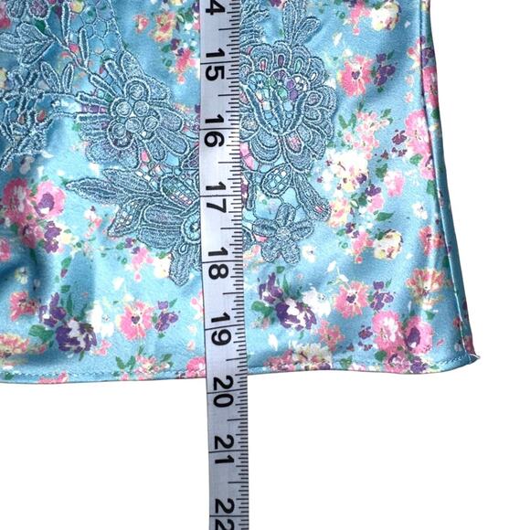 NWOT LoveShackFancy Lylia Blue Floral Satin Cami Top in Pool Party - Picture 6 of 9